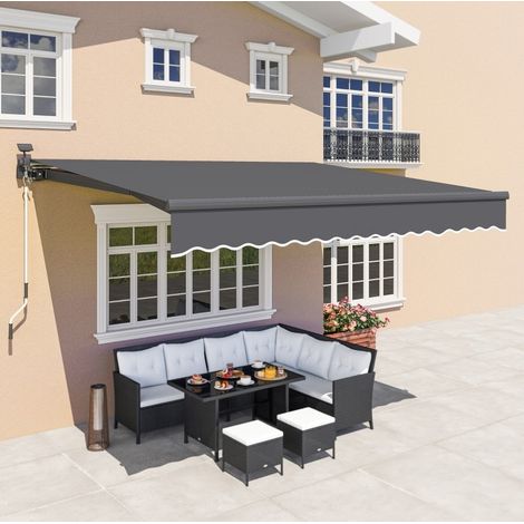 Toldo retráctil de balcón con LED solar inclinable HAVRYA (1/4)