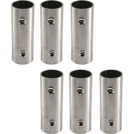 Lot de 6 raccords droits en acier inoxydable de 19 mm pour barres de suspension, clôture, main courante (1/5)