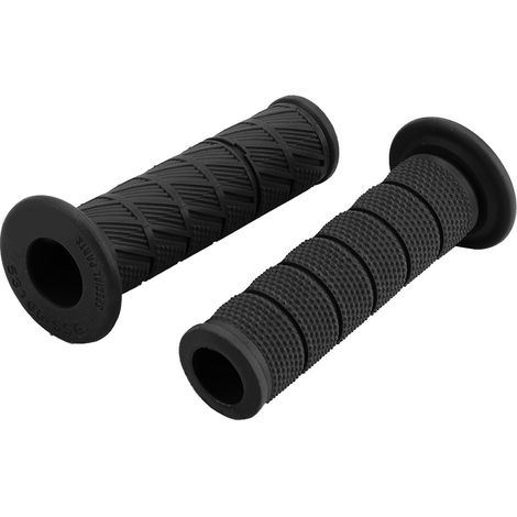 poignées de guidon universelles vintage pour moto, 22 mm, extrémités de guidon diagonales (noires) (1/5)