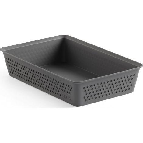 TATAY Organizer Cassetti A5 Bohol Cestino Portaoggetti Design Minimalista Funzionale Ordine Casa e Ufficio Plastica Riciclata senza BPA 17x26x5,5 cm, Grigio (1/2)