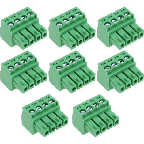 JSSEVN - Paquete de 8 conectores de audio verdes de 4 pines con espaciado entre pines de 3,5 mm, compatibles con Phoenix (1/5)