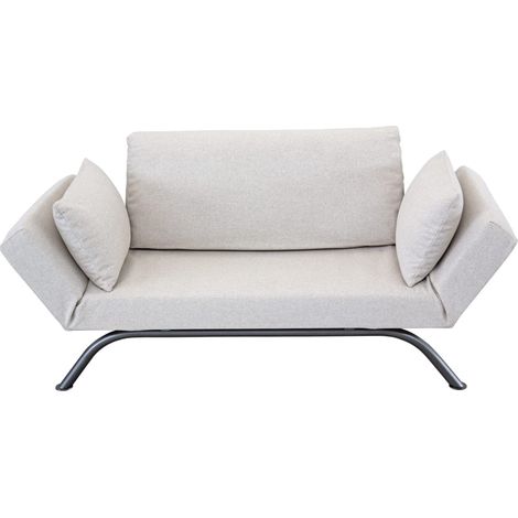 EVERGREENWEB Divano Letto 2 Posti moderno di Design Scandinavo colore Bianco Braccioli regolabili con Cuscini, Materasso Waterfoam 80x200 ideale per Casa Hotel Albergo, struttura in metallo - LIV (1/5)