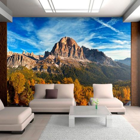 Papier peint vue merveilleuse sur les dolomites - 300 x 230 cm (1/4)