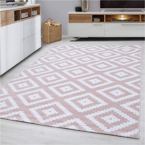 Tapis scandinave de salon rectangle Adza Rose 120x170 (1/6)