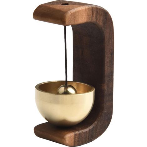 Carillon éolien de porte en cuivre pur fait à la main avec fixation magnétique de réfrigérateur pour entrée, décoration de jardin et rappel d'ouverture de porte (B) (1/5)