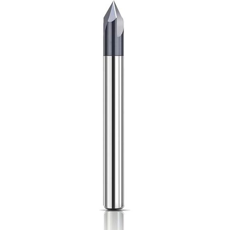 Fraise à chanfreiner 3 mm VHM 3 flûtes en V 60 degrés CNC Fraise à queue avec revêtement TiAlN pour machines-outils et chanfreinage (1/4)