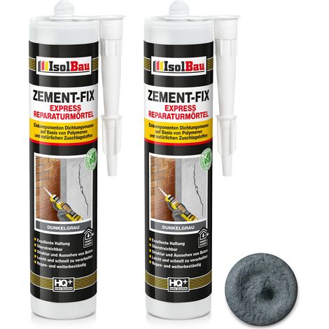 Mortier de réparation et d'étanchéité IsolBau Zement-Fix Gris foncé 2 x 300 ml (1/5)