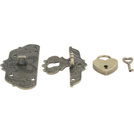 Decorative bronze-style padlock for antique-style chest (1/5)
