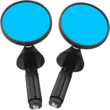Motorcycle modification parts, small blue rearview mirror, mini aluminum alloy electric vehicle plug, small round rearview mirror, shop.