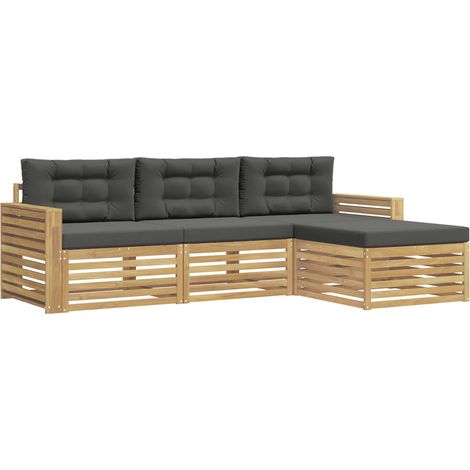 Ensemble de canapés d'extérieur 4 pc Blanc et anthracite vidaXL (1/5)