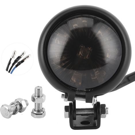 LED-Rücklicht mit universeller Befestigungsschraube für 12-V-Motorräder, schwarzes Gehäuse, getönte Linse (1/5)