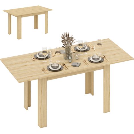 Tavolo da pranzo allungabile, tavolo da cucina rettangolare, per 6-8 persone, 140-180 x 80 cm, effetto legno naturale