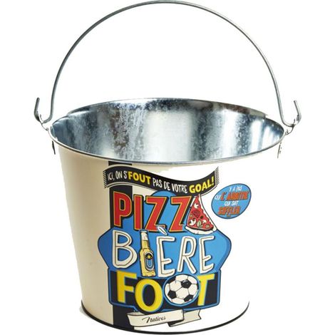 Seau à canettes en métal Pizza Bière Foot
