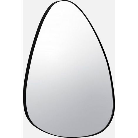Espejo de metal negro con forma orgánica decorativo de pared (1/5)