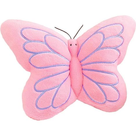 Schmetterlingskissen, dekoratives, schmetterlingsförmiges Dekokissen, weiches Plüschkissen, Dekoration für Schlafzimmer, Wohnzimmer, Sofa, Couch, Rosa (1/5)