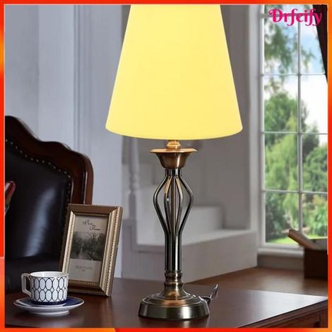 Abat-jour en tissu - - E14 - Jaune citron - Ø14 cm - H13 cm (1/5)