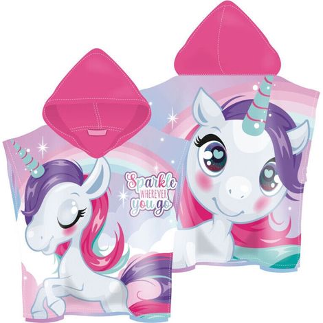 Poncho Microfibre - Licorne - 55x55CM (1/3)