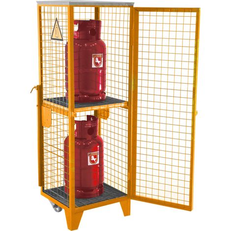 Bauer Gasflaschen-Depot GFD-R 2, Gelborange, 1 Tür, Drahtgitter für 2x 11 kg-Gasflaschen