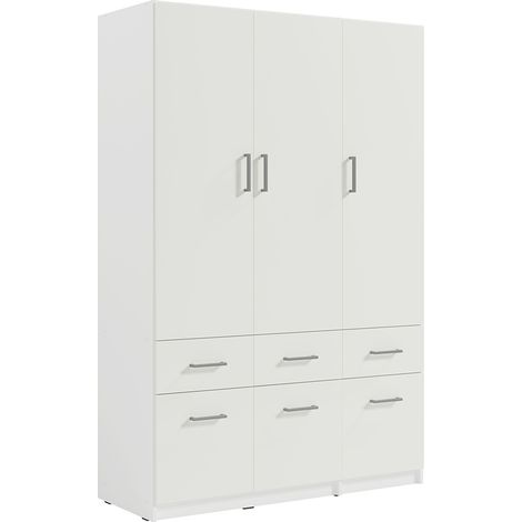 Kleiderschrank 3-türig, 136cm breit, weiß, TRIEST-166 (1/4)