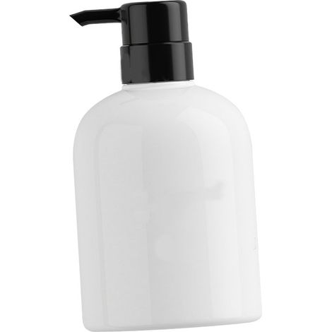 Flacon distributeur de shampoing en plastique de 500 ml, grande capacité, avec pompe, pour la décoration de salle de bain, noir. (1/5)