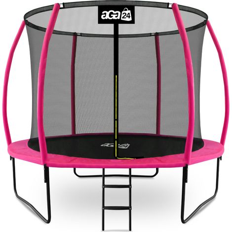 Aga SPORT EXCLUSIVE Trampoline 305 cm Rose + filet de protection + échelle
