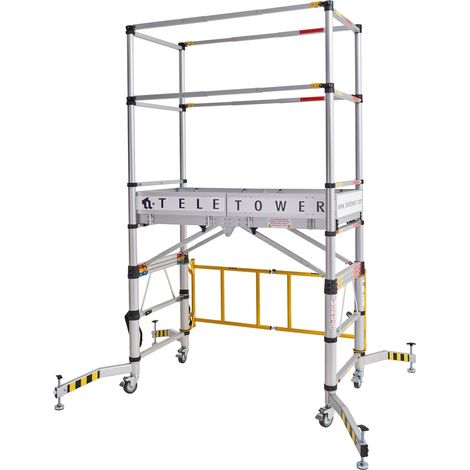 Zarges TT002 Teletower Telescopic Folding Aluminium Scaffold Tower 2m ZARTT002 (1/5)