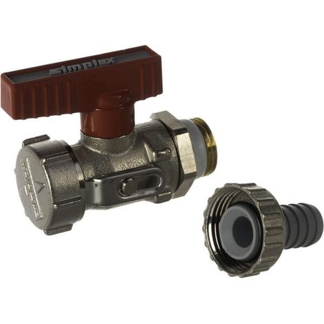 Robinet a boisseau spherique KFE 1/2" - passage PN 16 avec raccord pour tuyau
