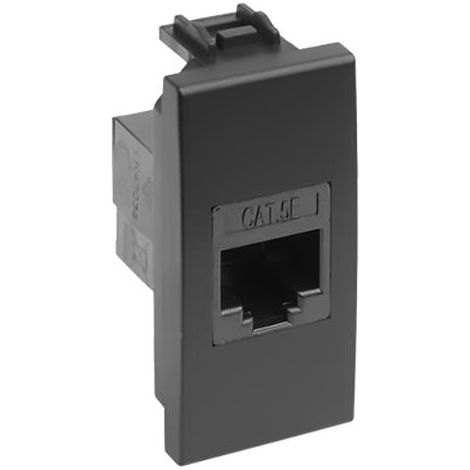PRESA LAN CAVO DATI RJ 45 CAT 5E "DELIGHT" NERO MAURER - CF. BUSTA.