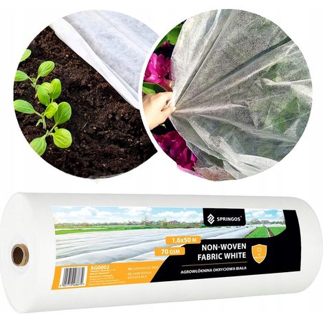 TELO IN AGROTESSUTO INVERNALE 70g FORTE PROTEZIONE UV 1,6x50m COPERTURA PIÙ SPESSA
