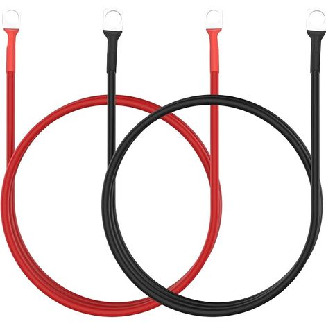 8 AWG Pure Copper Battery Cable 5/16" Terminals for 12V/24V Car RV Battery and Solar Inverters 3.3ft 1 Pair (8AWG) (1/5)