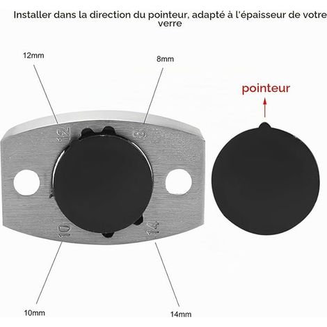 Guide de Porte Coulissante, Guide Inférieur de Sol en Acier Inoxydable de Rechange Guide Sol Porte Coulissante pour Porte Coulissante en Verre 8-14mm (1/2)