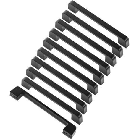 10 maniglie nere per mobili da cucina, maniglie per mobili con interasse fori di 128 mm, maniglie quadrate moderne per ante di cassetti, armadi, credenze, uffici