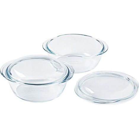 Set aus 2 Cocottes - PYREX - Glas - Rund - 1,6 L (1/5)
