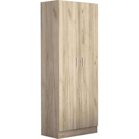Armadio da interno guardaroba appendiabiti 2 ante in legno nobilitato bilaminato con asta appendiabiti Linea Classic - Grigio (1/4)