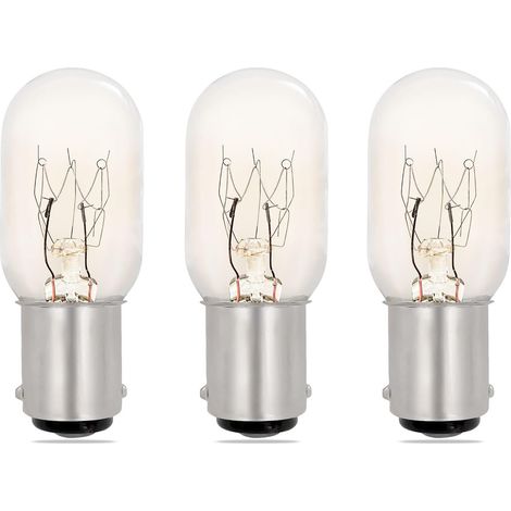 Ampoule B15d - Lot de 3 - Verre T22 - Dimmable 230V - Machine à Coudre - 22x55mm