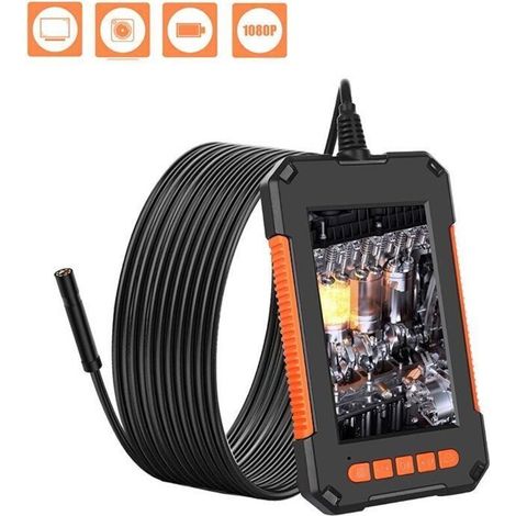 Caméra d'inspection 10M – Écran HD 4,3 pouces – 8 lumières LED étanches – Résolution 1080P pour inspection mécanique et canalisation (1/5)