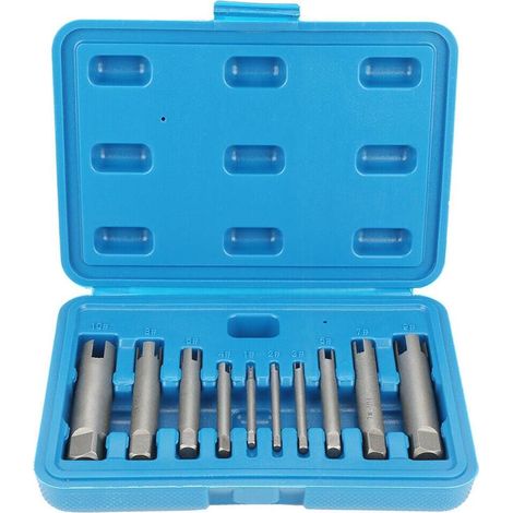 Coffret de 10 Extracteurs de Tarauds cassés et Vis à Tête cassées