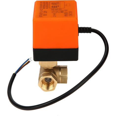 1 Vanne électrique 3 voies Laiton DN15 G1/2 Acier Inoxydable Pour Climatiseur Eau Chaude Froide (1/5)