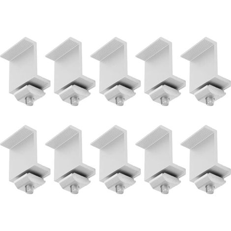 10 Pièces PV Panneau Solaire Pince d'extrémité Panneau Solaire Montage Z Support Pince en Alliage D'aluminium étanche Panneau Photovoltaïque Pinces (1/4)