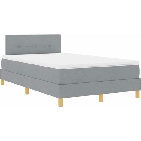Cama box spring con colchón Gris claro 120 x 200 cm tela vidaXL (1/5)