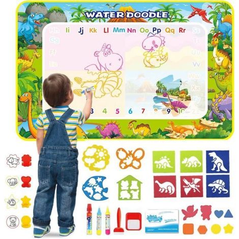 Tapis Aquatique - 110x70 cm - Réutilisable - Pour Enfants À Partir De 3 Ans - 29 Pièces (1/4)