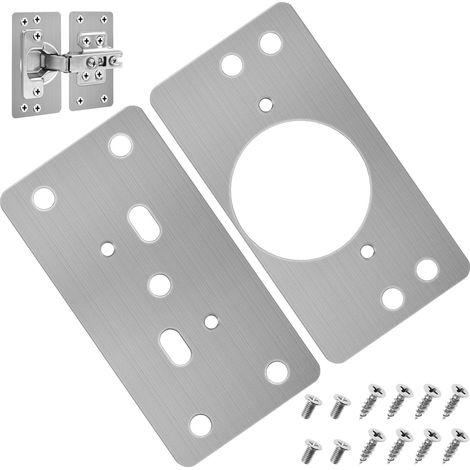 Plaque de épaation de Chanièe, 2PCS Chanièes de Potes avec 12 Vis, Suppots de épaation Plaques Installation Facile, Plaques de épaation de Pote D'amoie de Cuisine de Fixation Plate (1/3)