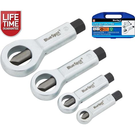 Bluespot Nut Splitter 4pc Remover Broken Corroded Split Stuck Damaged Nuts 22313