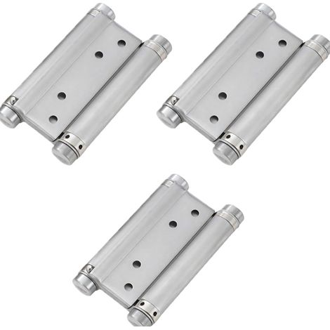 Charnières à ressort double action en acier inoxydable (126 mm) pour portes battantes Charnière à fermeture automatique pour porte d'armoire de comptoir de café bar pub jusqu'à 25 kg (3 pièces) (1/5)