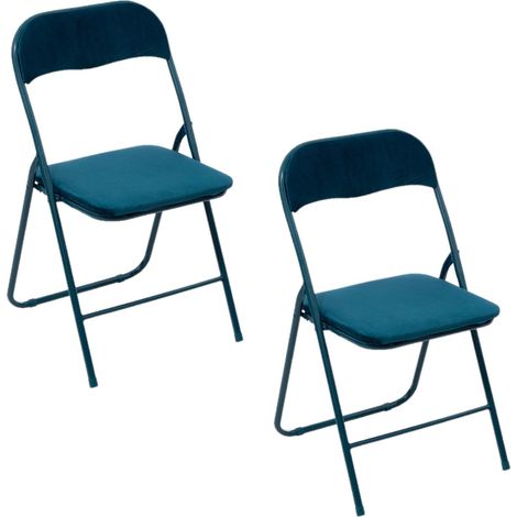 Lot de 2 chaises pliantes compactes en velours (1/2)