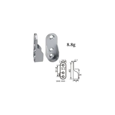 4 pièces Barre de penderie,Support Tringle,Penderie Ovale Support Barre Penderie Alliage de Zinc Nickelé pour Tringle Vetement Dressing (1/5)