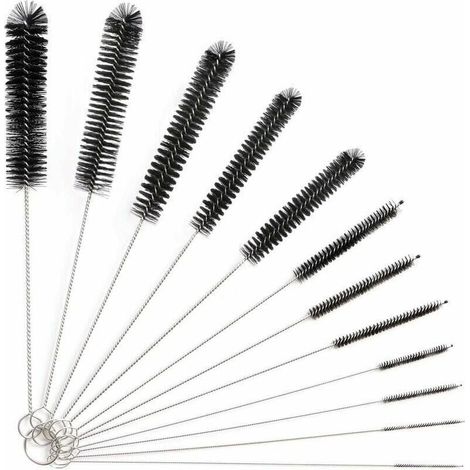 12 Pièces Brosse de Nettoyage Tube pour Bouteilles en Verre, Biberons, Bouilloires et Claviers - Kit Goupillons et Brosses Diverses (1/4)