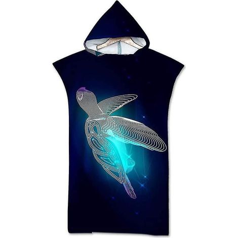 Serviette Poncho de Plage en Microfibre avec Capuche, Peignoir de Surf et Natation à Séchage Rapide, Modèle 16 (1/5)
