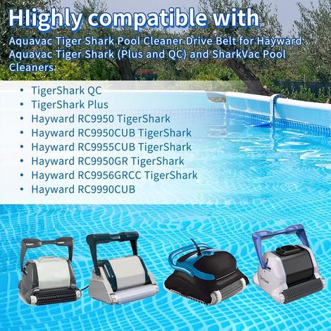 2er-Pack RCX23002 Aquavac Tiger Shark Antriebsriemen für Hayward Aquavac Tiger Shark (plus und QC) und SharkVac Poolreiniger (1/2)