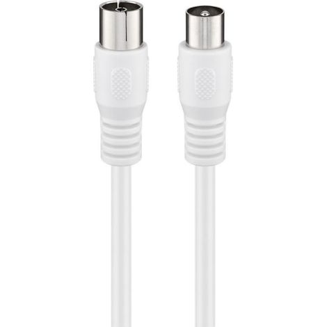 goobay Câble d’antenne (classe A, 85 dB), double blindage, Fiche coaxiale  Prise femelle coaxiale (blindée à 100 %), 3 m (66615)